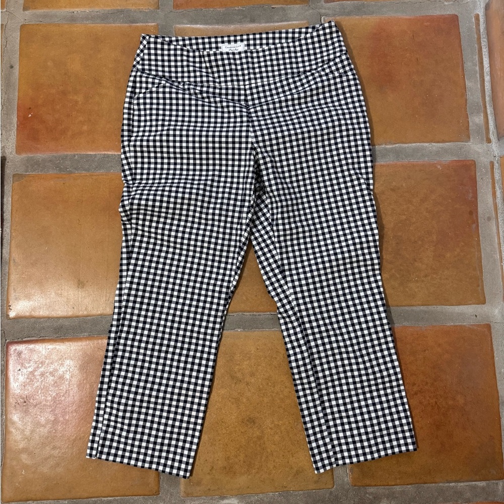 Black and White Gingham Capri Pants